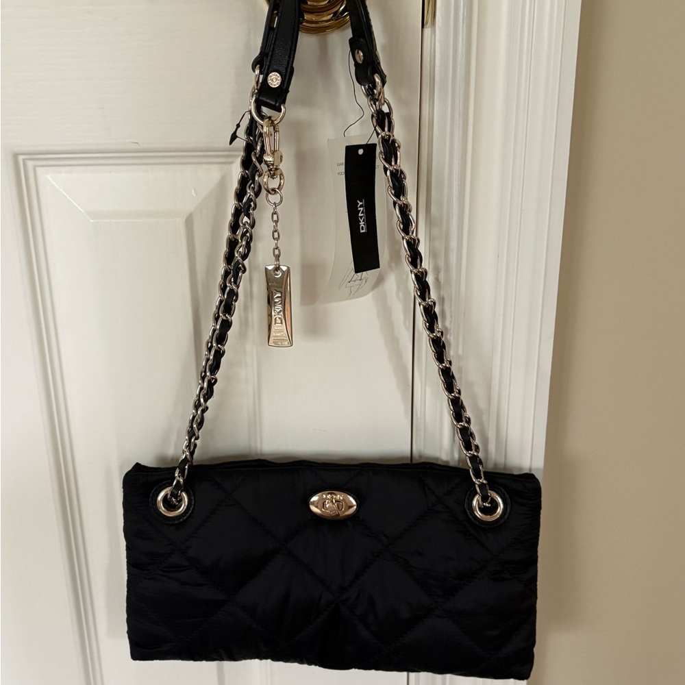 NWT DKNY Black Quilted Crossbody Bag